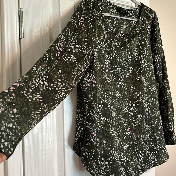 Banana Republic Blouse Dk Green Round Neck Large - Picture 8 of 13